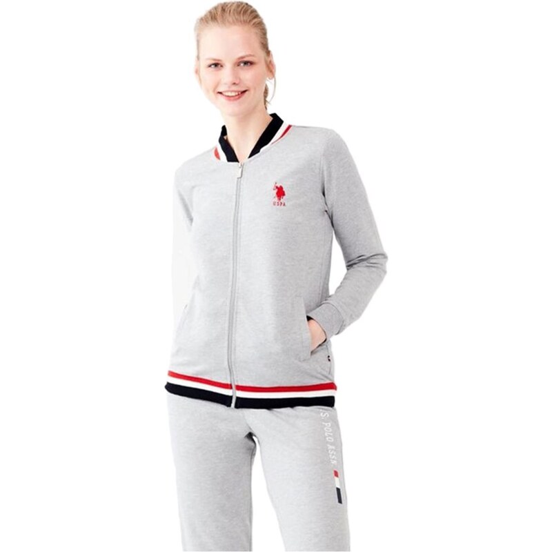 U.S. Polo ASSN. Γυναικεία Φόρμα Logo Stripe Zip