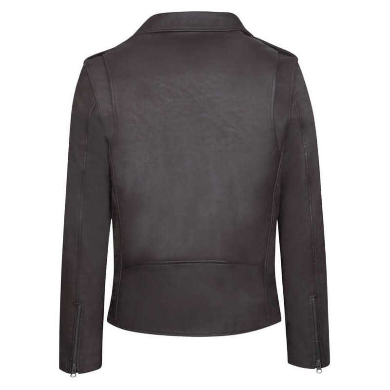 Prince Oliver Vintage Perfecto Jacket Καφέ 100% Leather (Modern Fit)