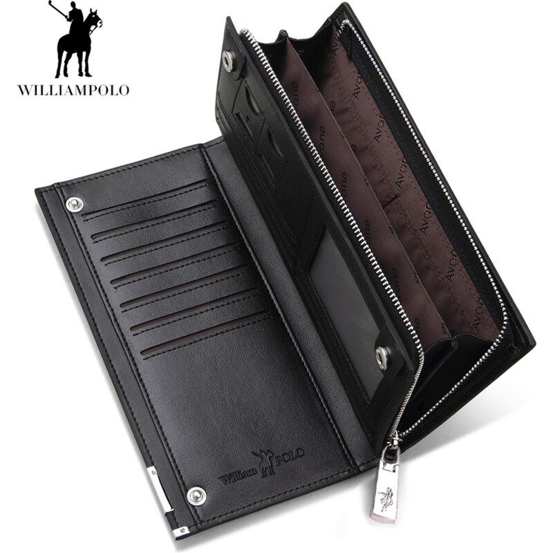 Δερμάτινο Ανδρικό πορτοφόλι William Polo 209 smooth black