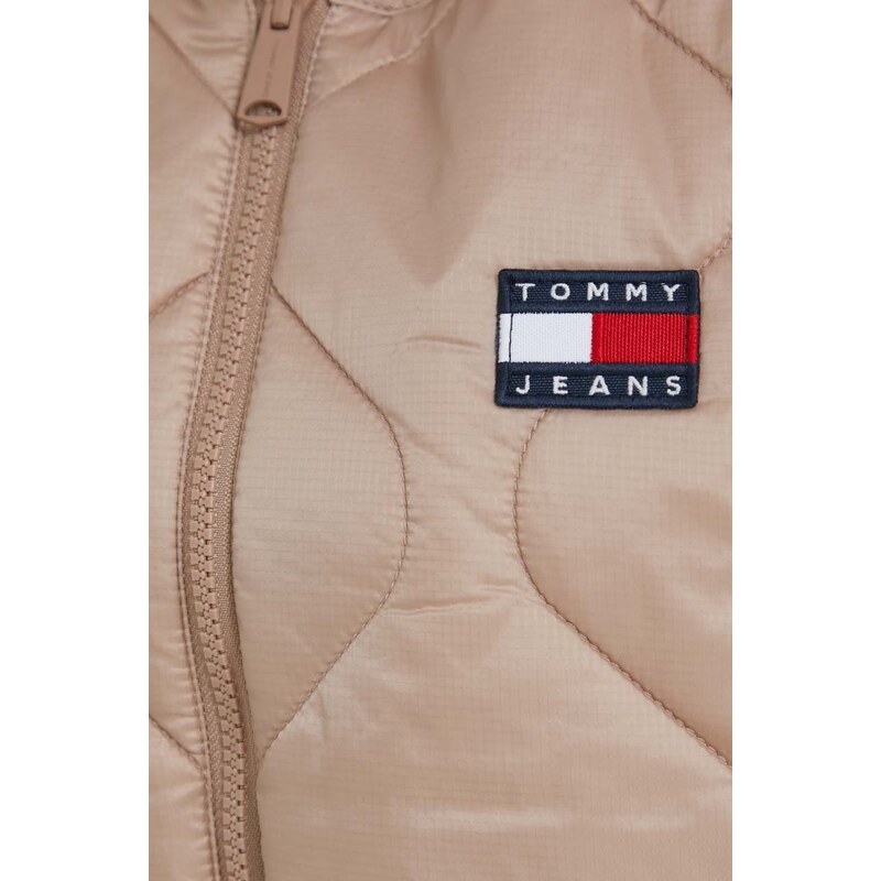 Γιλέκο δύο όψεων Tommy Jeans γυναικεία, χρώμα: μπεζ
