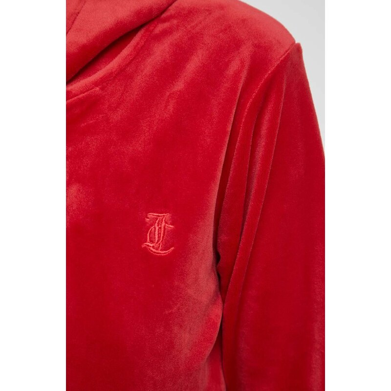 Μπλούζα Juicy Couture Robertson χρώμα: κόκκινο, με κουκούλα