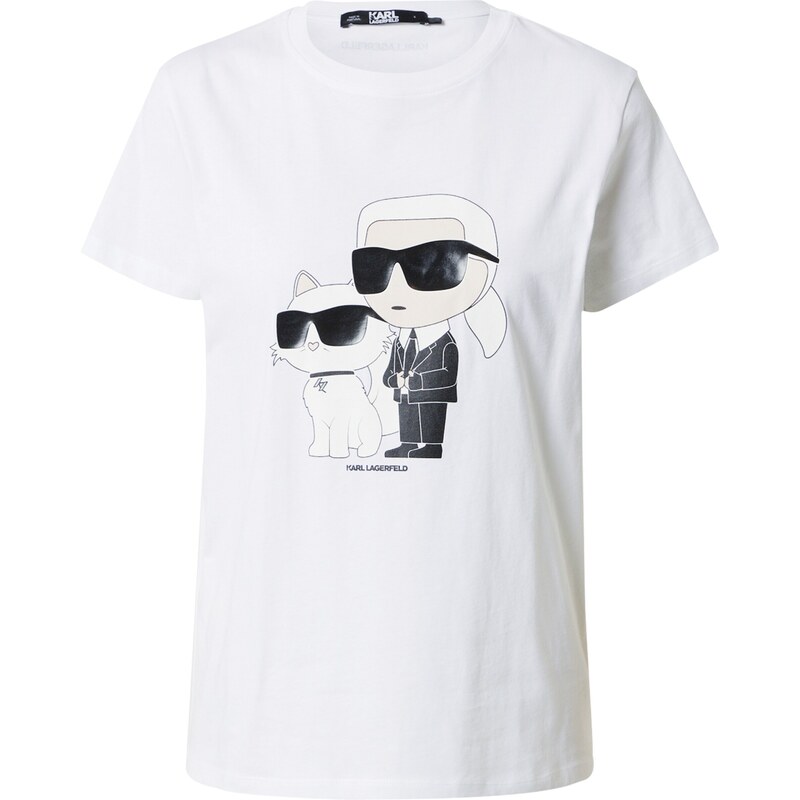 Karl Lagerfeld Μπλουζάκι 'Ikonik 2.0' κρεμ / μαύρο / offwhite / φυσικό λευκό