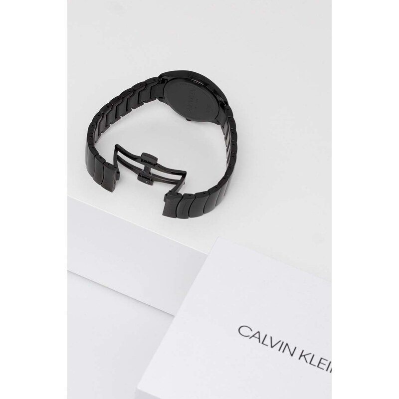 Ρολόι Calvin Klein χρώμα: μαύρο