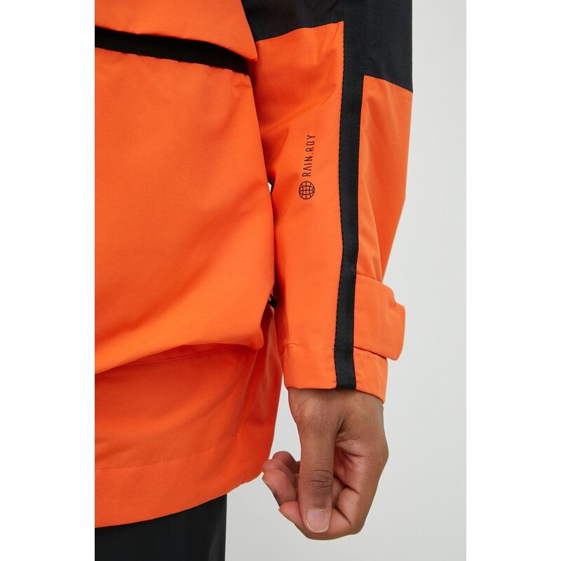 Αδιάβροχο μπουφάν adidas Performance Xploric ανδρικό, χρώμα: πορτοκαλί