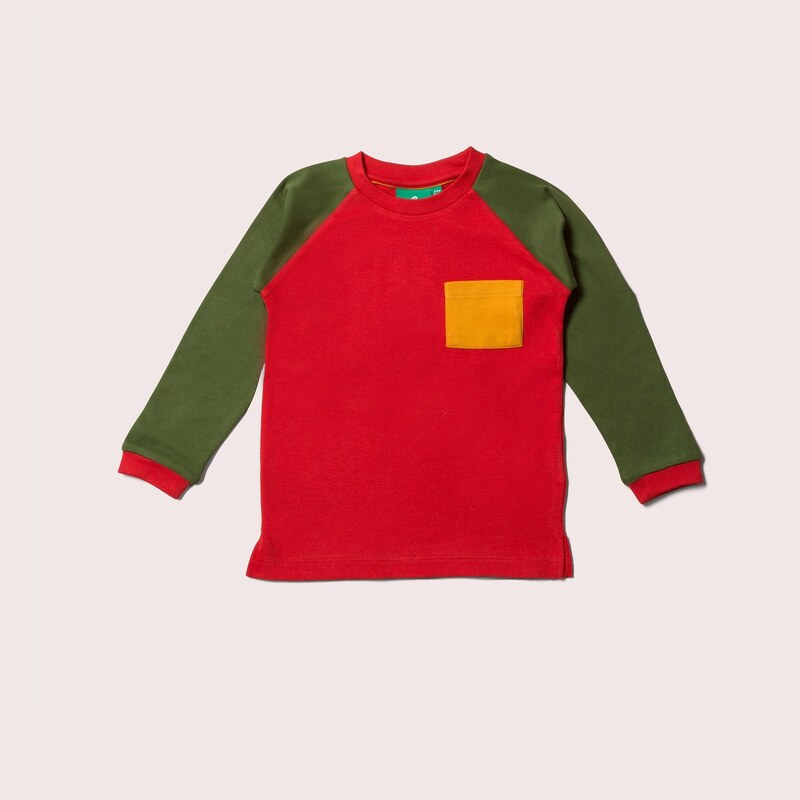 Βρεφικό - Παιδικό Μακρυμάνικο Μπλουζάκι Super Stars - 100% Οργανικό Βαμβάκι Little Green Radicals - Κόκκινο - R-414-RED