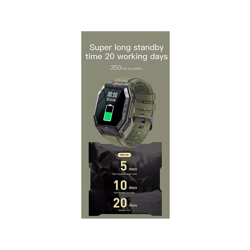 Smartwatch Bakeey K55 - Army Green