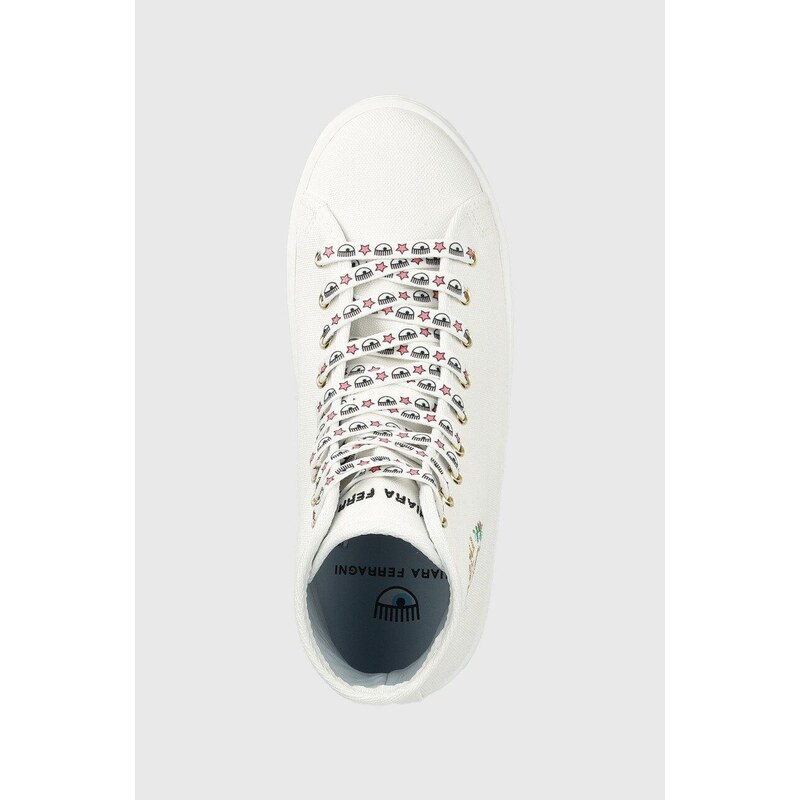 Πάνινα παπούτσια Chiara Ferragni CF3123_009 χρώμα: άσπρο, CF TENNIS HIGH