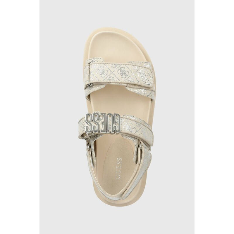 Guess Fabelis FL6FBSFAL03BLKPL - Sandali Donna In Misto Lino E Cotone - Suola In Gomma - Primavera/Estate - Colore Nero - 6