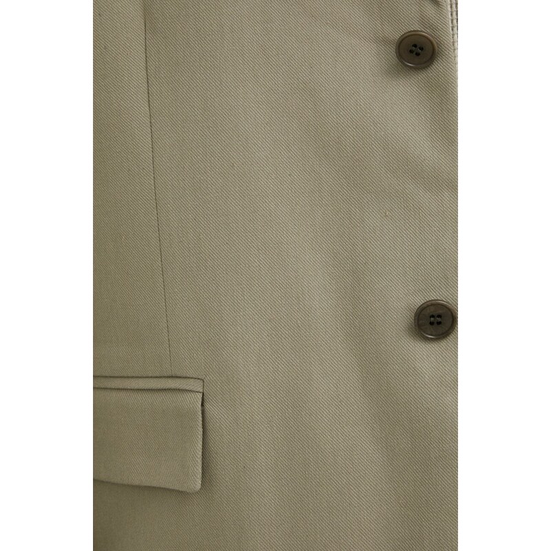Βαμβακερό blazer Samsoe Samsoe Nork χρώμα: μπεζ