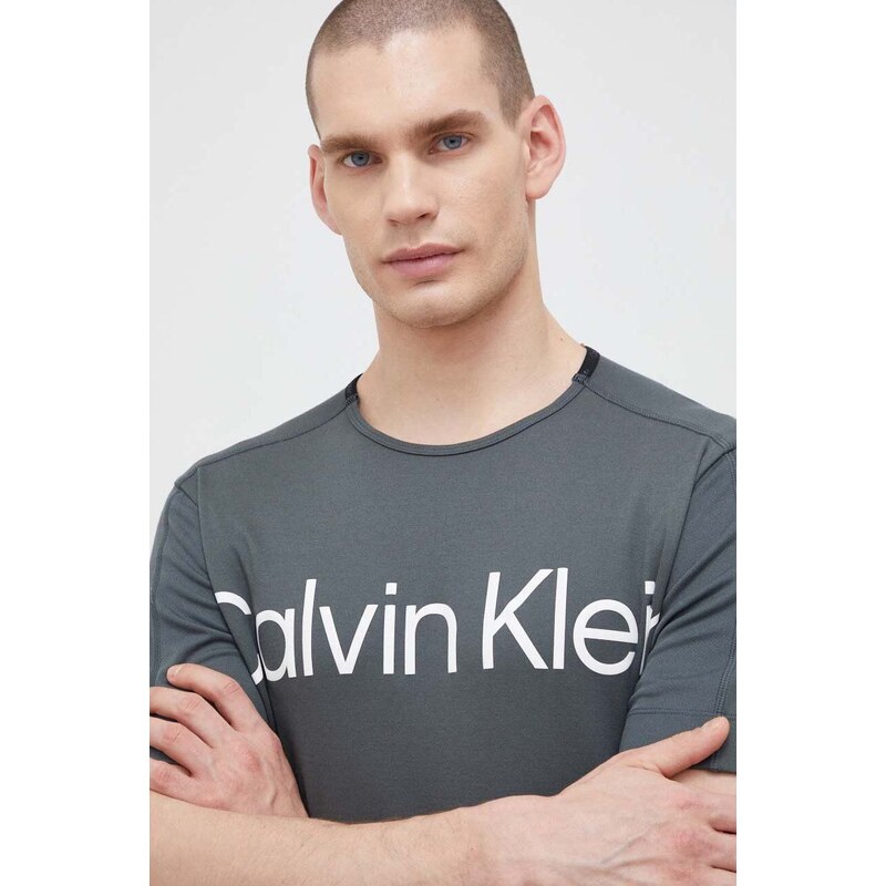 Μπλουζάκι προπόνησης Calvin Klein Performance Effect χρώμα: γκρι