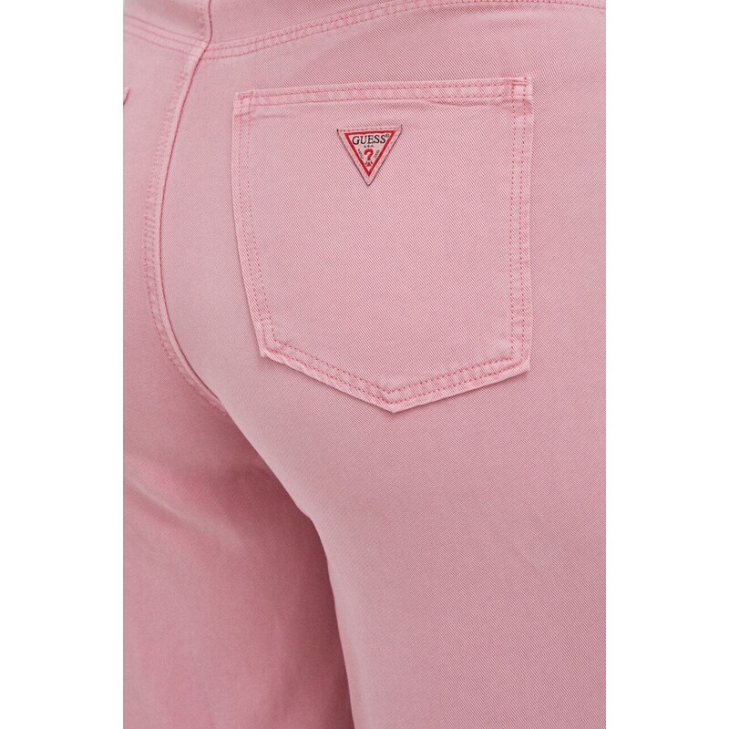 Παντελόνι Guess χρώμα: ροζ