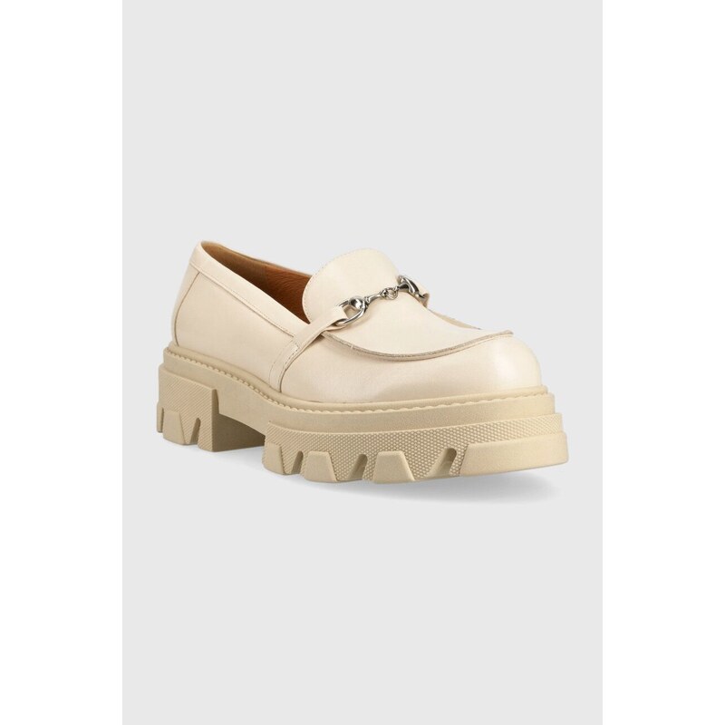 Δερμάτινα μοκασίνια Charles Footwear Mey χρώμα: μπεζ, Mey.Loafer.2.0