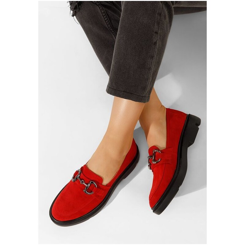 Zapatos Μοκασίνια γυναικεια δερματινα κοκκινο Duquesa