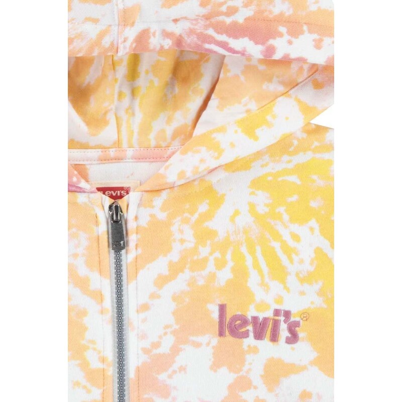 Παιδική μπλούζα Levi's χρώμα: πορτοκαλί, με κουκούλα