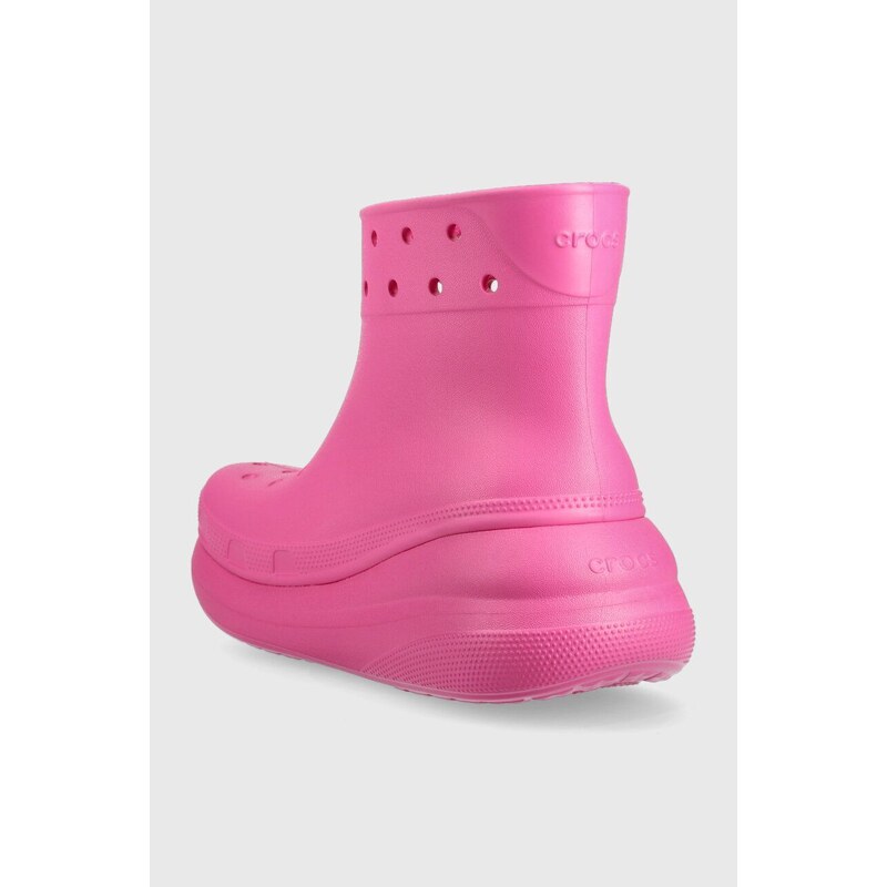 Ουέλλινγκτον Crocs Classic Crush Rain Boot χρώμα: ροζ, 207946
