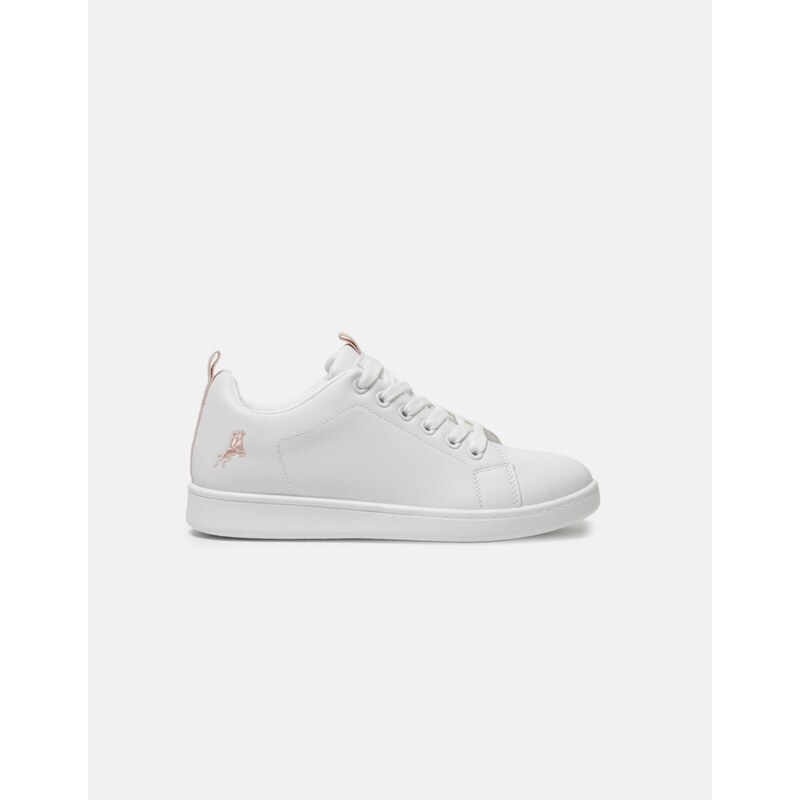 INSHOES Basic sneakers με κορδόνια και ελαστική σόλα Λευκό/Ροζ