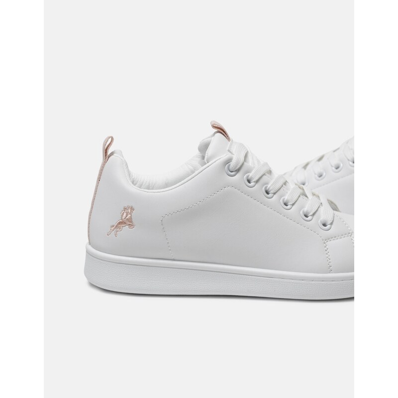 INSHOES Basic sneakers με κορδόνια και ελαστική σόλα Λευκό/Ροζ