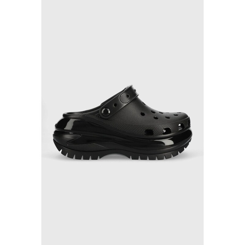 Παντόφλες Crocs Classic Mega Crush Clog χρώμα: μαύρο, 27988 IC0434 207988