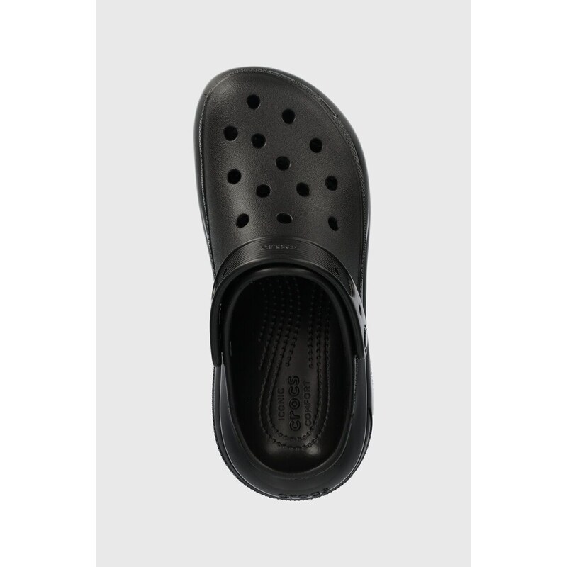 Παντόφλες Crocs Classic Mega Crush Clog χρώμα: μαύρο, 27988 IC0434 207988