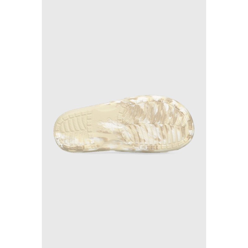 Παντόφλες Crocs Classic Marbled Slide χρώμα: μπεζ, 206879