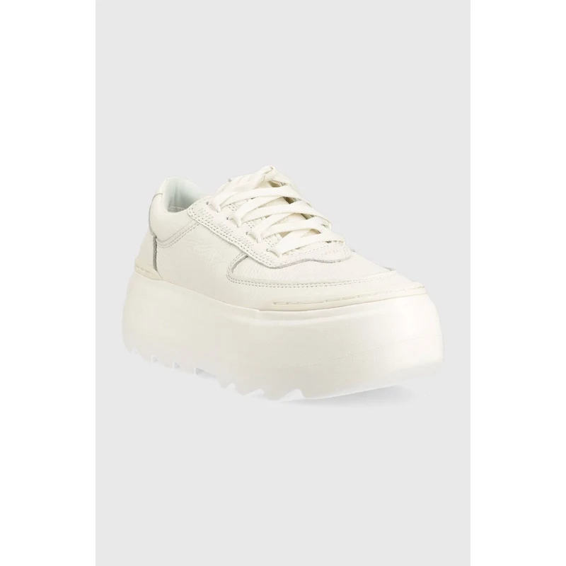 Δερμάτινα αθλητικά παπούτσια UGG Marin Mega Lace χρώμα: άσπρο