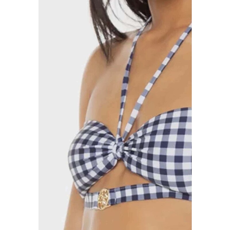 GUESS Bikini Top Bandeau W/Removable Cups E3GJ19MC04R l71k small white blue vic