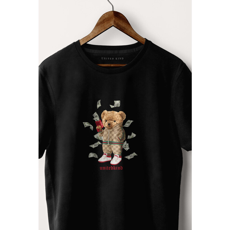 UnitedKind Supreme Hustler Teddy, T-Shirt σε μαύρο χρώμα