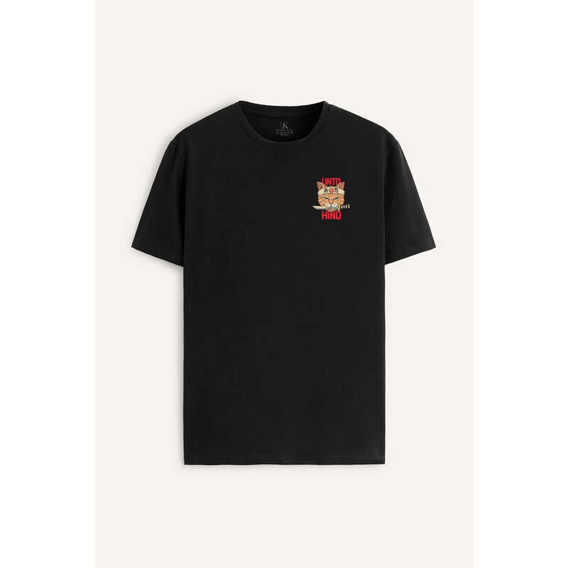 UnitedKind Yakuza Cat, T-Shirt σε μαύρο χρώμα