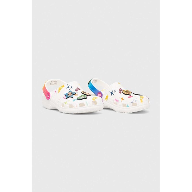 Παιδικές παντόφλες Crocs CLASSIC RAINBOW HIGH χρώμα: άσπρο