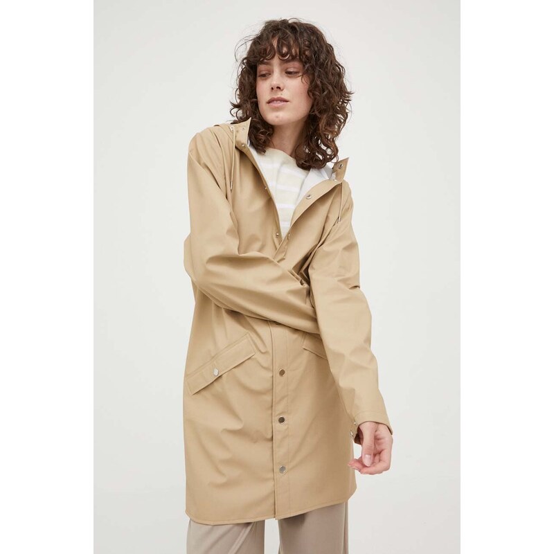 Αδιάβροχο μπουφάν Rains 12020 Long Jacket χρώμα: μπεζ