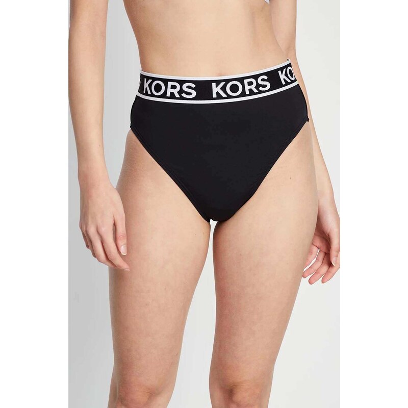 MICHAEL KORS Bikini Bottom Logo Elastic High Waist Bottom MM2M512 001 black