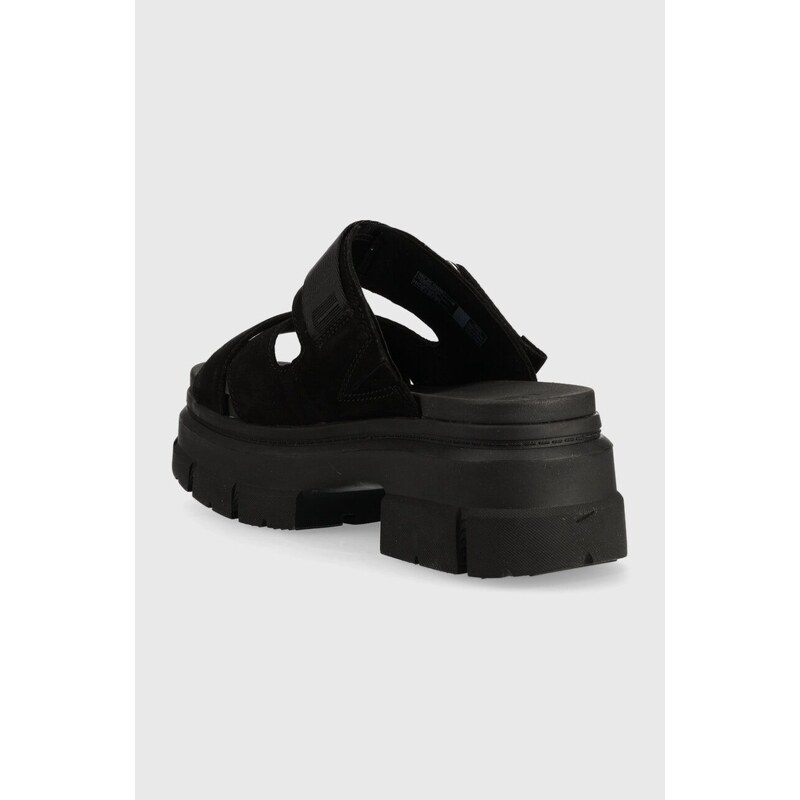 Παντόφλες σουέτ UGG Ashton Slide γυναικείες, χρώμα: μαύρο, 1136765