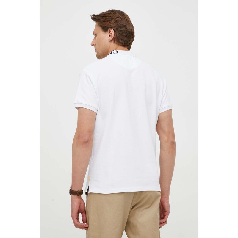 Βαμβακερό μπλουζάκι πόλο Pepe Jeans χρώμα: άσπρο
