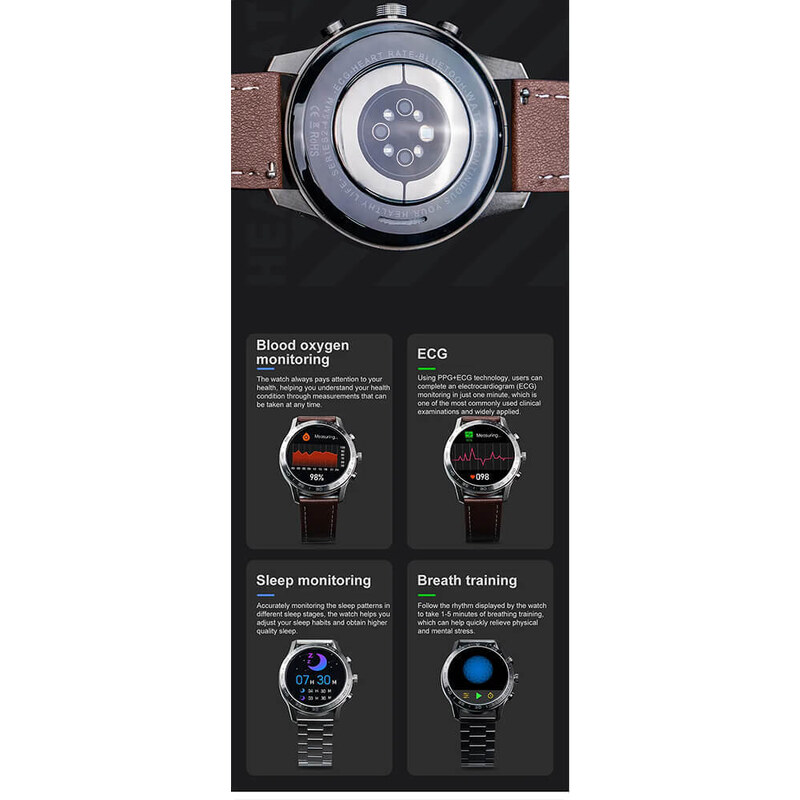 Smartwatch Microwear DT70 Pro - Black Steel