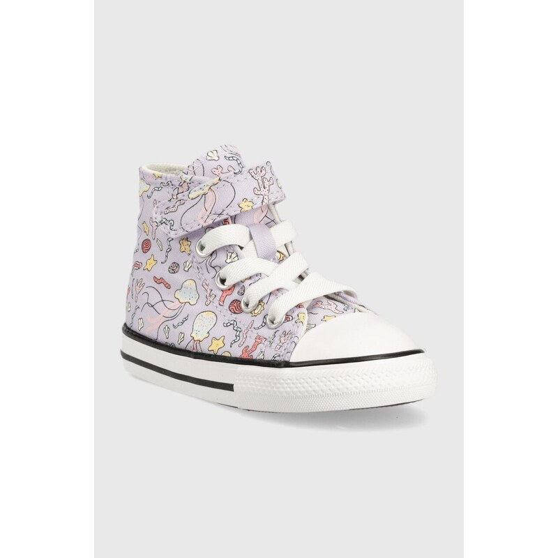 Παιδικά πάνινα παπούτσια Converse χρώμα: μοβ