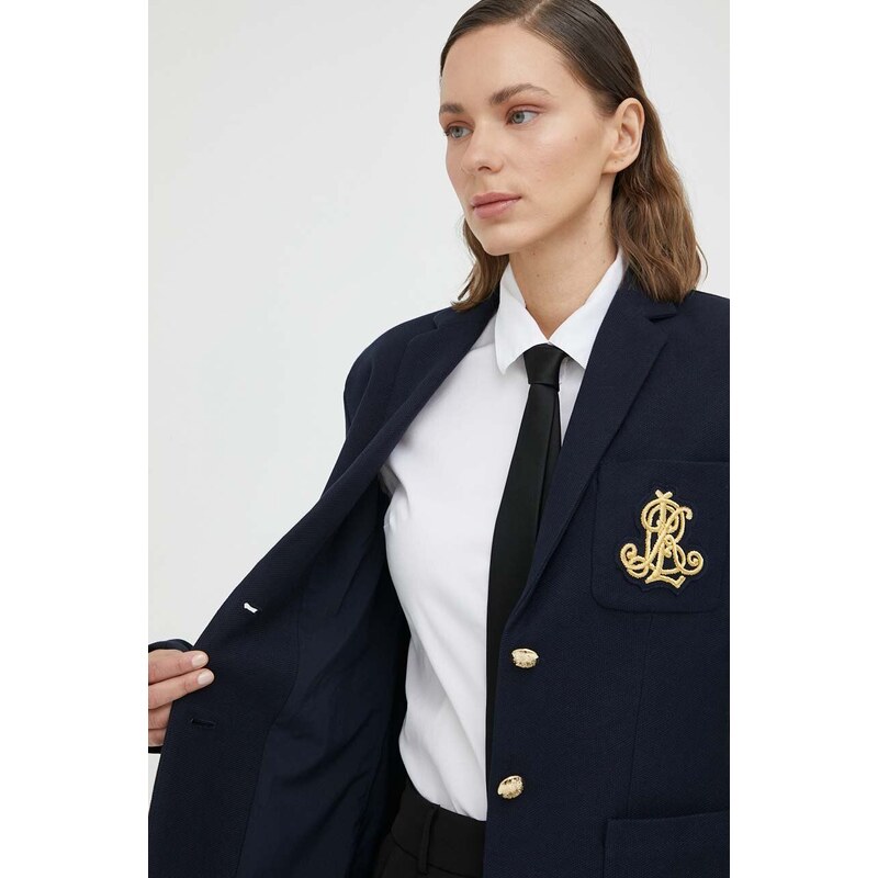 Σακάκι Lauren Ralph Lauren χρώμα: ναυτικό μπλε