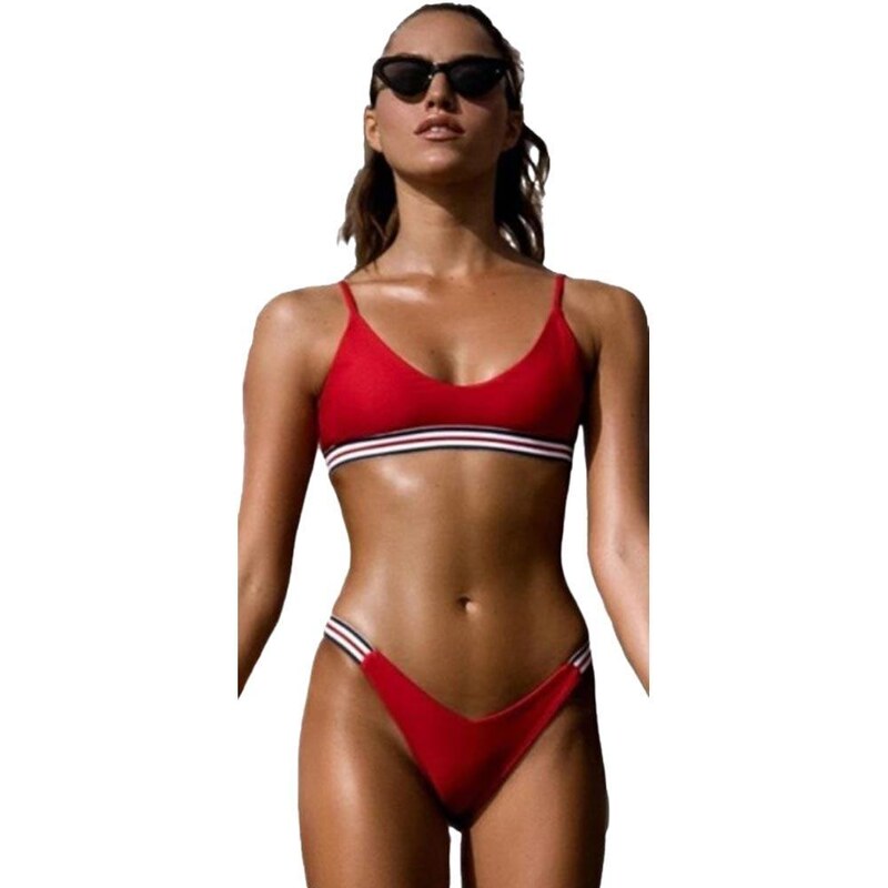 AnnaMu Sexy String Μαγιό - Set Bikini Κόκκινο YN210517