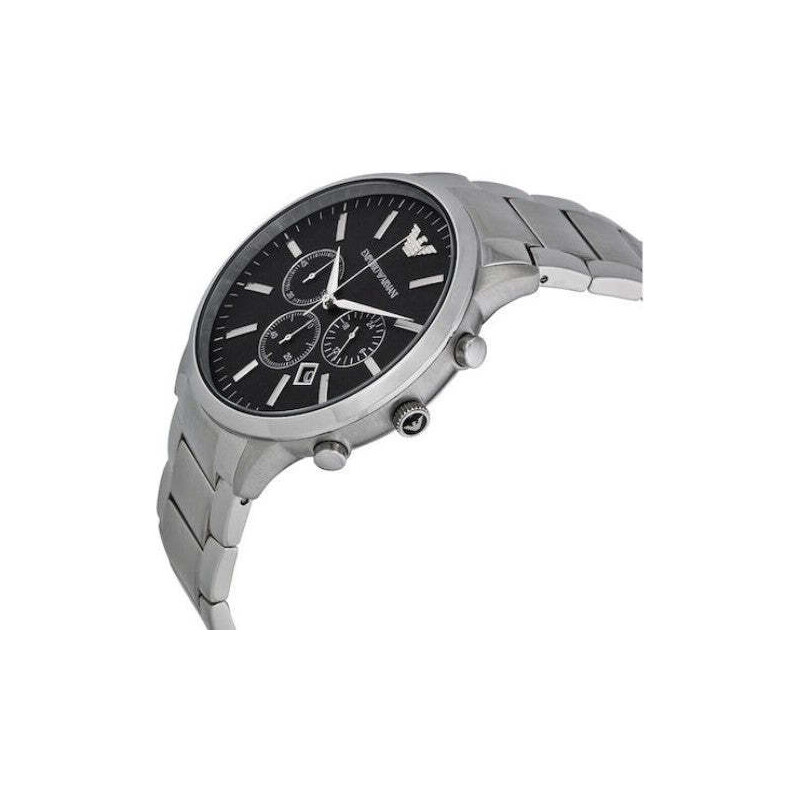 Emporio Armani AR2460 Ρολόι Χρονογράφος με Μεταλλικό Μπρασελέ σε Ασημί χρώμα
