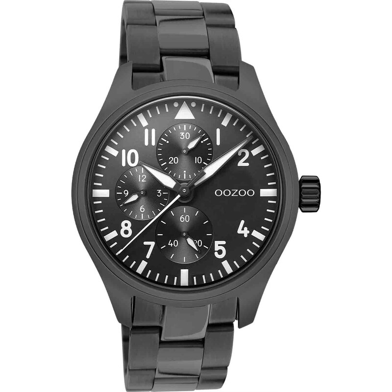 OOZOO Timepieces - C10957, Black case with Stainless Steel Bracelet