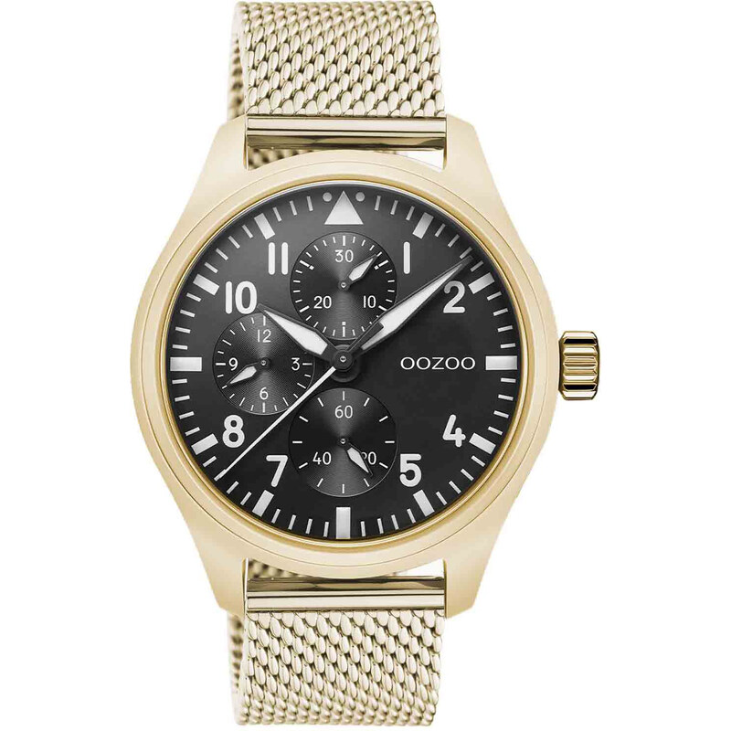 OOZOO Timepieces - C10959, Gold case with Stainless Steel Bracelet