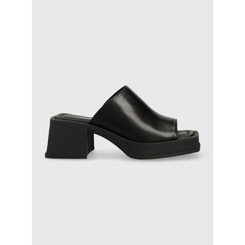 Δερμάτινες παντόφλες Vagabond Shoemakers Shoemakers Hennie γυναικείες, χρώμα: μαύρο
