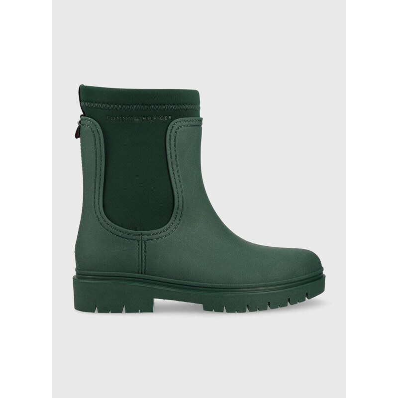 Ουέλλινγκτον Tommy Hilfiger Rain Boot Ankle χρώμα: πράσινο