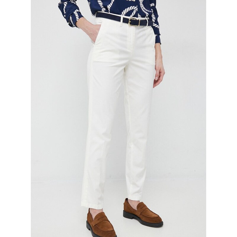 Παντελόνι Tommy Hilfiger χρώμα: άσπρο