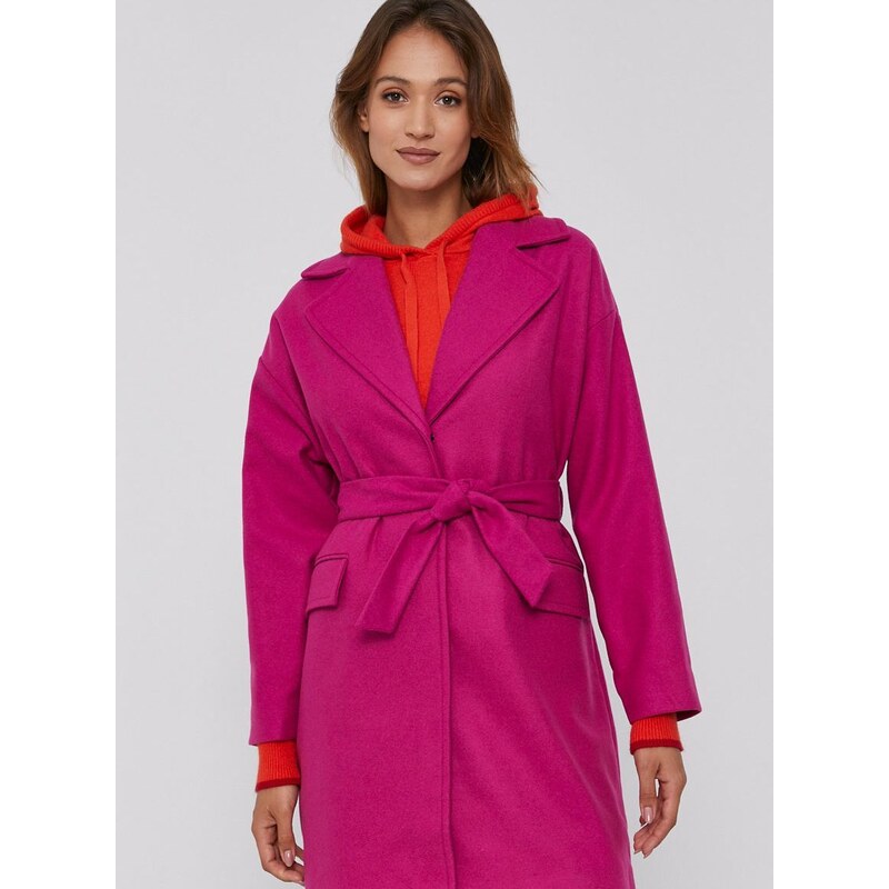 Παλτό Desigual γυναικείo, χρώμα: ροζ