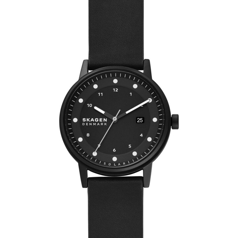 Ρολόι Skagen ανδρικό, χρώμα: μαύρο