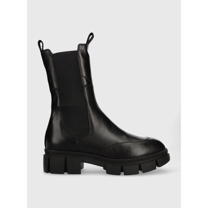 Δερμάτινες μπότες τσέλσι Karl Lagerfeld Aria γυναικείες, χρώμα: μαύρο F30