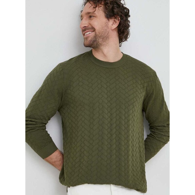 Βαμβακερό πουλόβερ Sisley χρώμα: καφέ