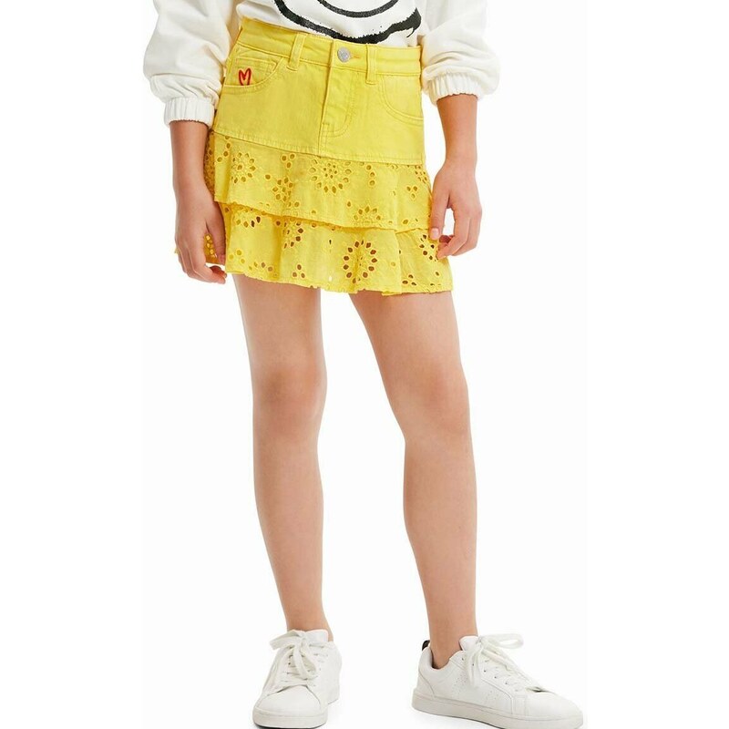 Παιδική φούστα Desigual χρώμα: κίτρινο