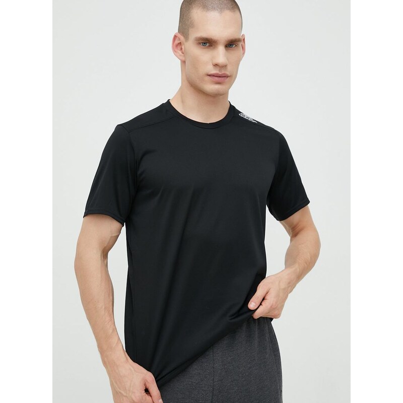 Μπλουζάκι για τρέξιμο adidas Performance Designed For Running χρώμα: μαύρο