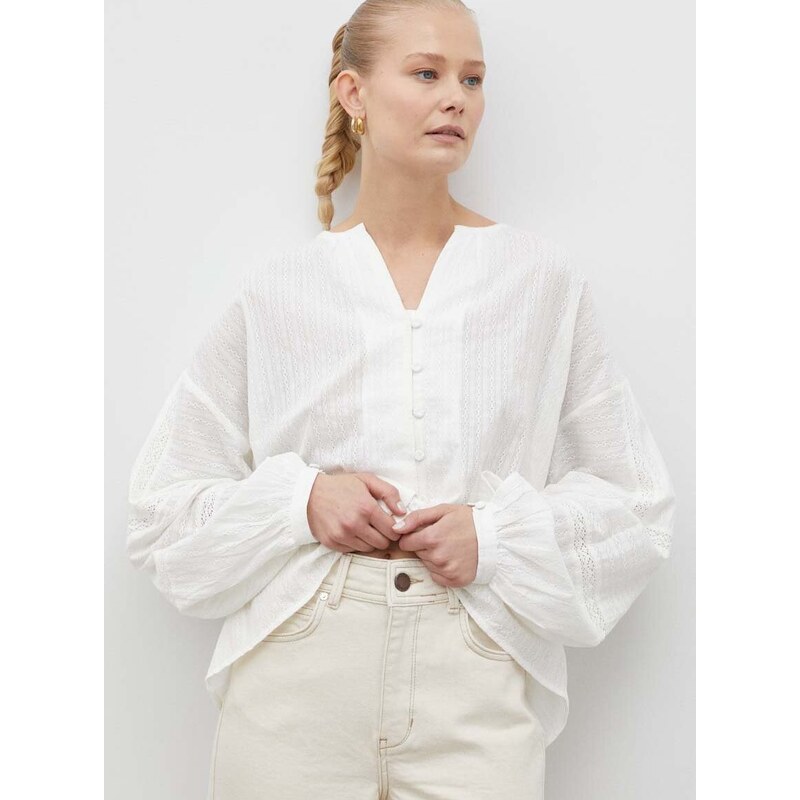 Βαμβακερό πουκάμισο 2NDDAY χρώμα: άσπρο